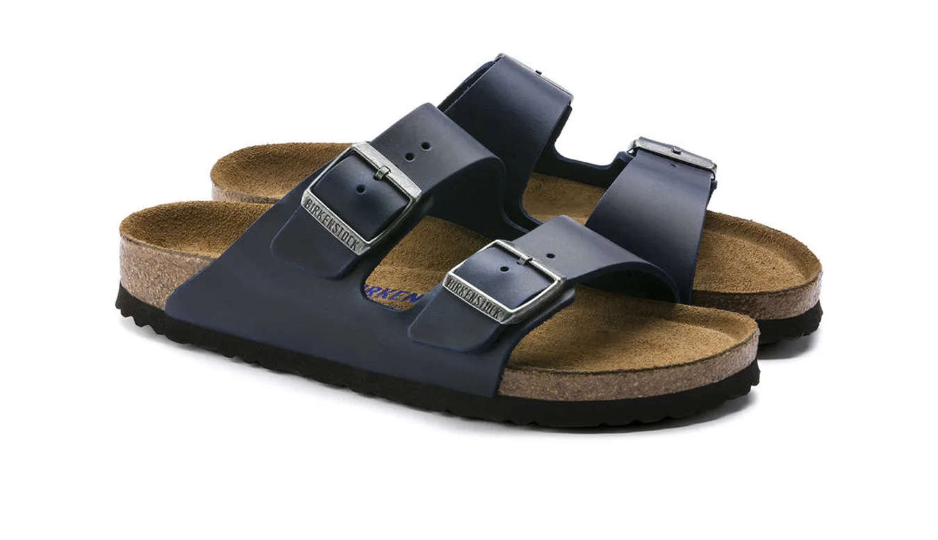 Дамски чехли Birkenstock Arizona Soft Footbed Oiled Nubuck Leather 1013643 сини – Azul