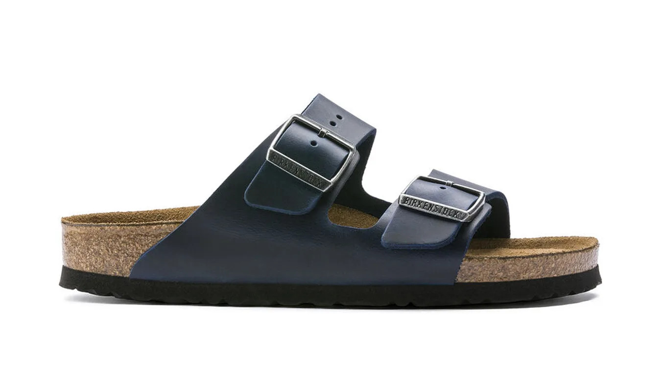 Дамски чехли Birkenstock Arizona Soft Footbed Oiled Nubuck Leather 1013643 сини – Azul