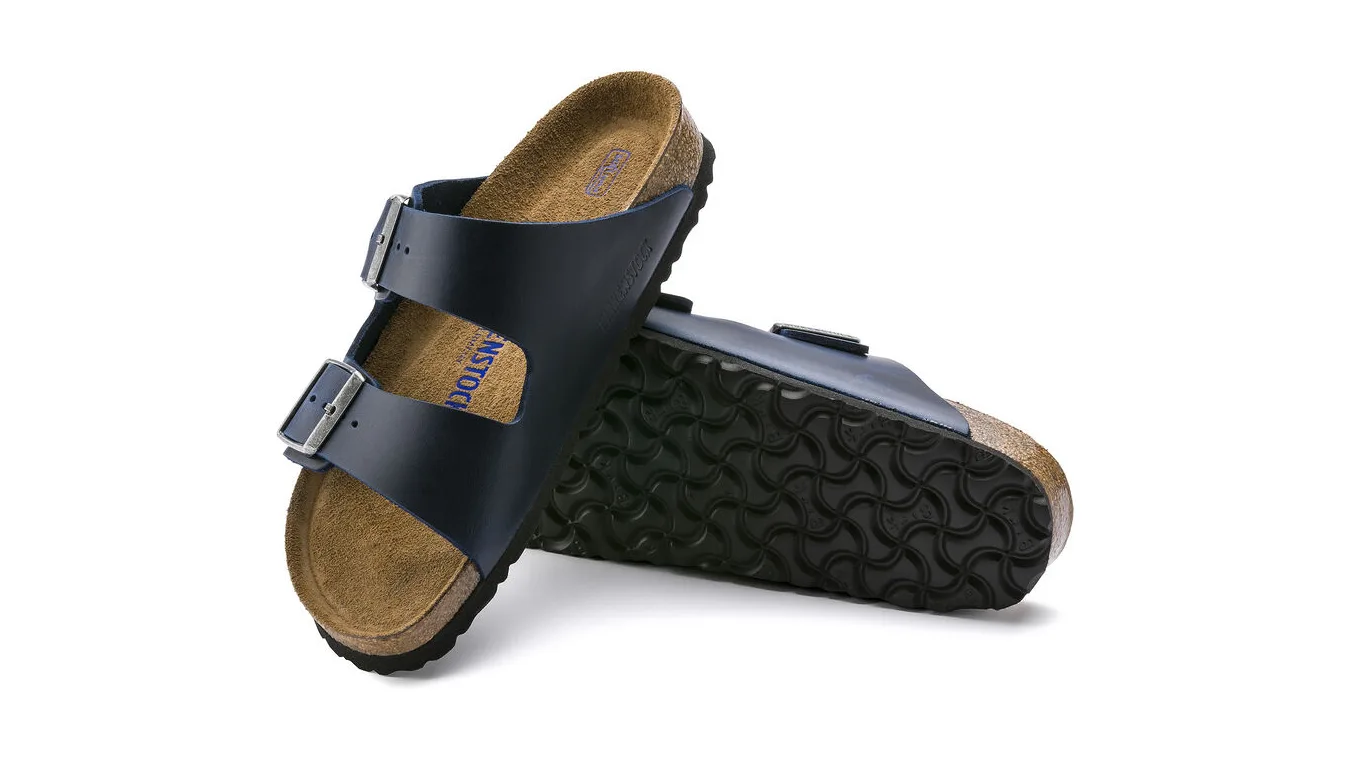 Дамски чехли Birkenstock Arizona Soft Footbed Oiled Nubuck Leather 1013643 сини – Azul