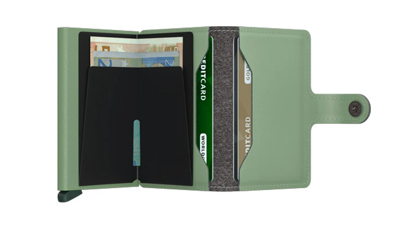 Портмоне Secrid Miniwallet Yard Powder Pistachio зелено – Verde – Мъжки портмонета