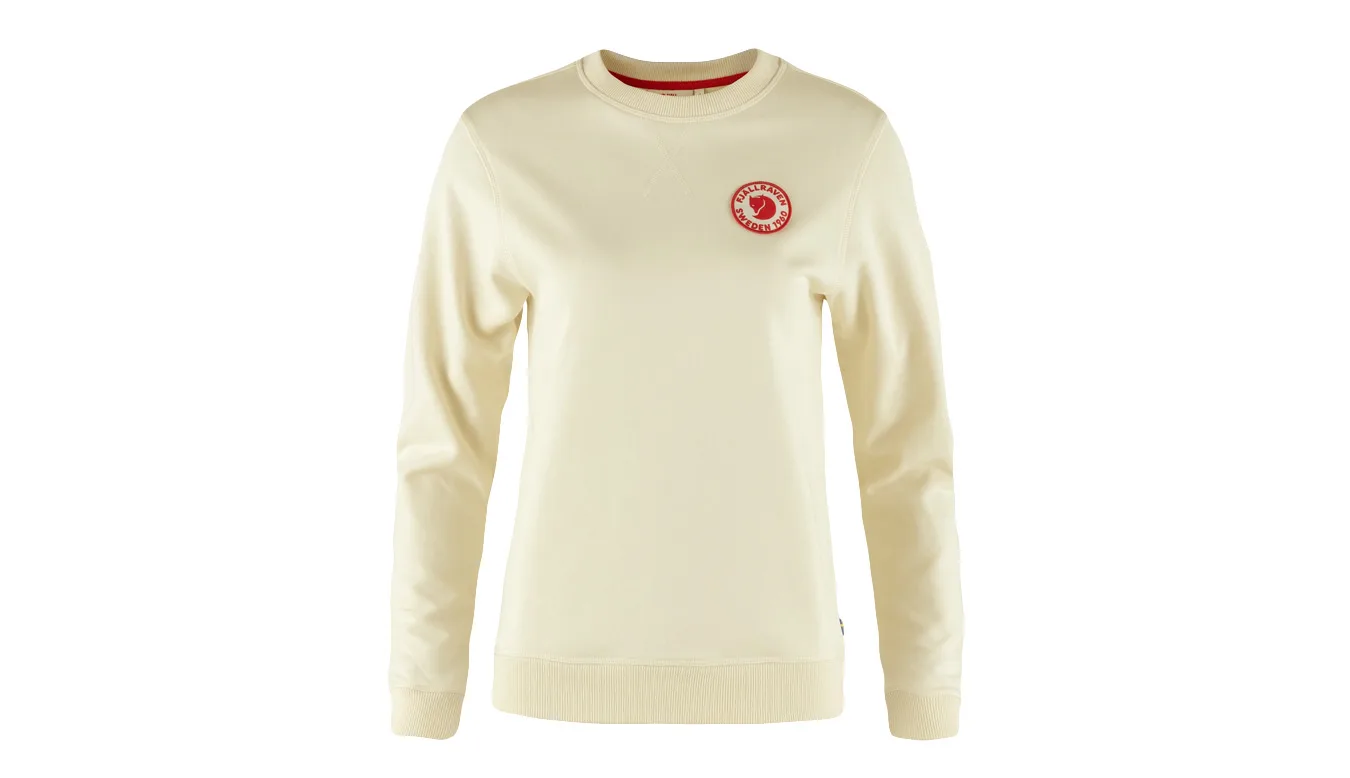 Дамски пуловер Fjällräven Logo Badge бял – Branco – Дамски класически пуловери