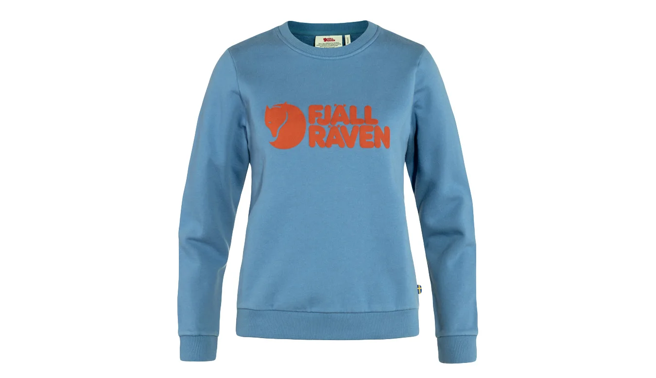 Дамски пуловер Fjällräven Logo Dawn Terracotta син – Azul – Дамски класически пуловери