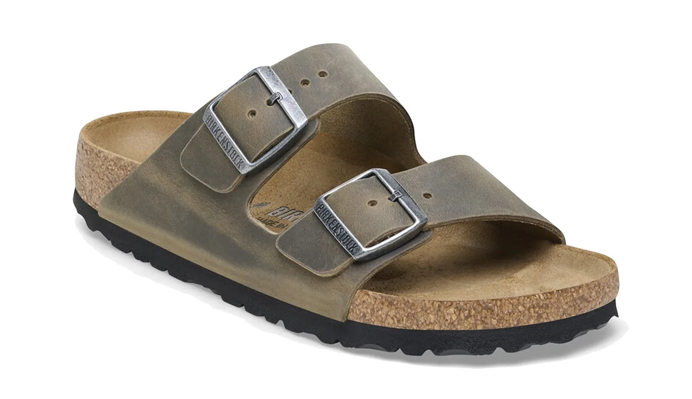 Дамски чехли Birkenstock Arizona Oiled Leather Narrow Fit зелени – Verde