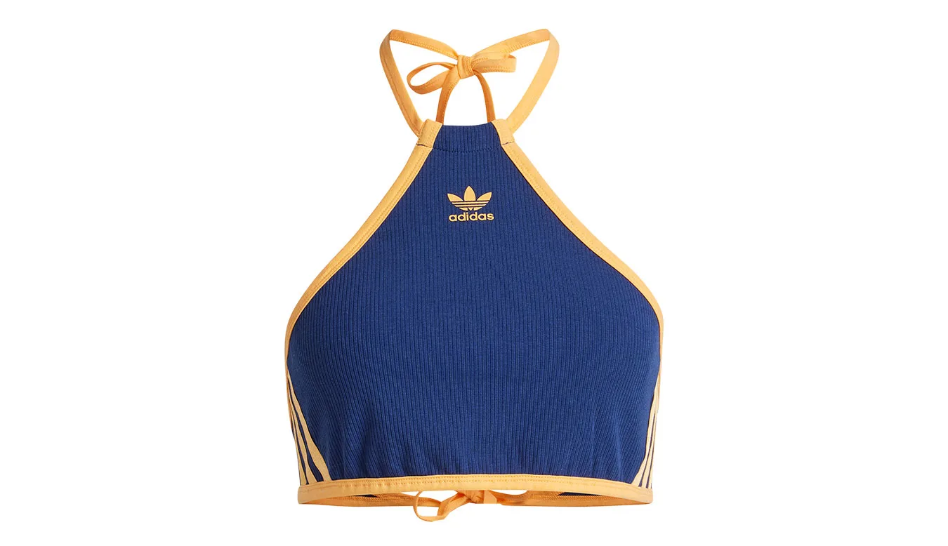 adidas Rib Neck Top Mulheres - Azul - JH0612-L - Size: L – Дамски тениски