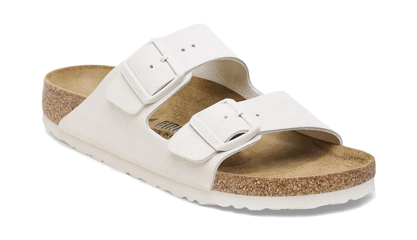 Дамски чехли Birkenstock Arizona Suede Leather бели – Branco