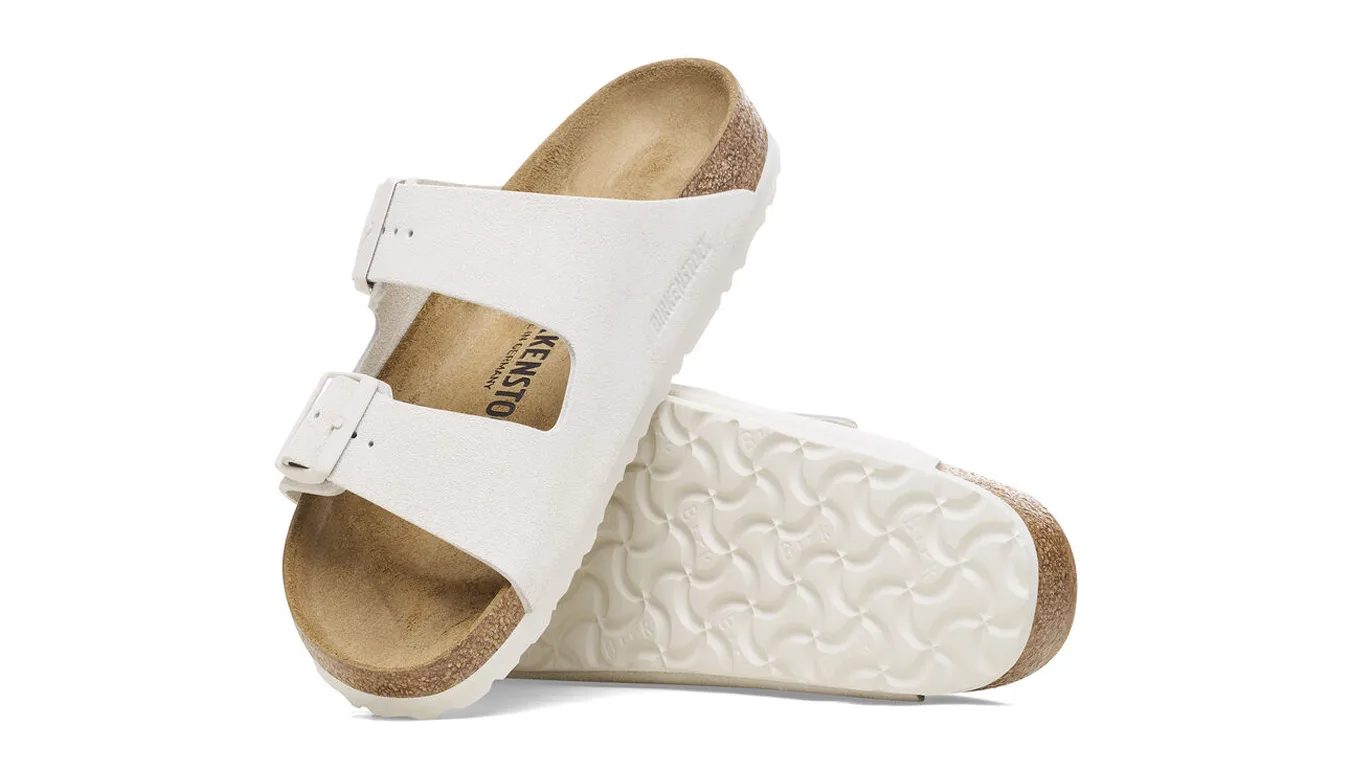 Дамски чехли Birkenstock Arizona Suede Leather бели – Branco