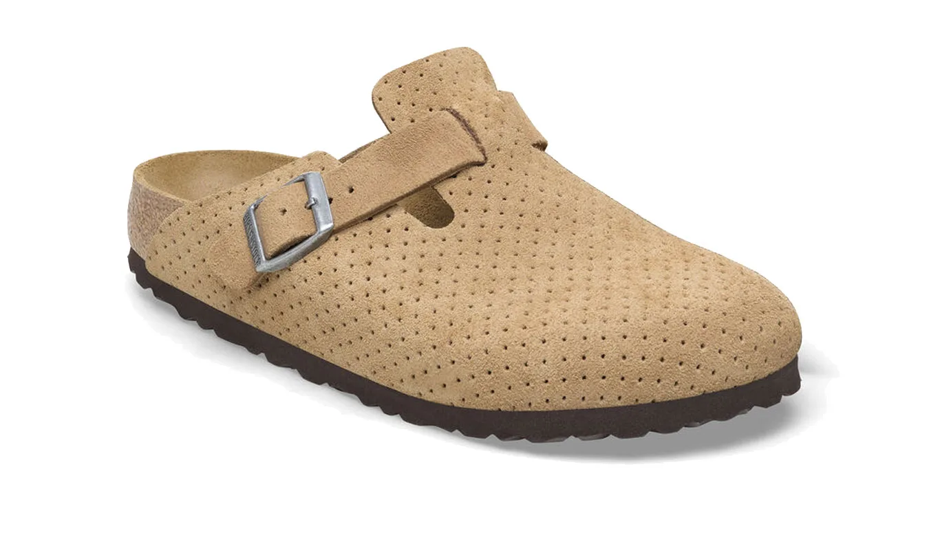 Чехли Birkenstock Boston BS Suede Embossed светлокафяви – Castanho Claro – Чехли и джапанки унисекс