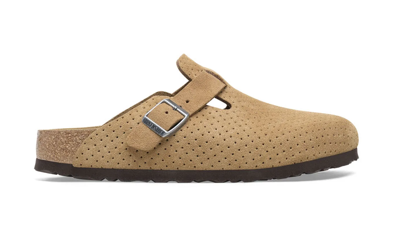 Чехли Birkenstock Boston BS Suede Embossed светлокафяви – Castanho Claro – Чехли и джапанки унисекс