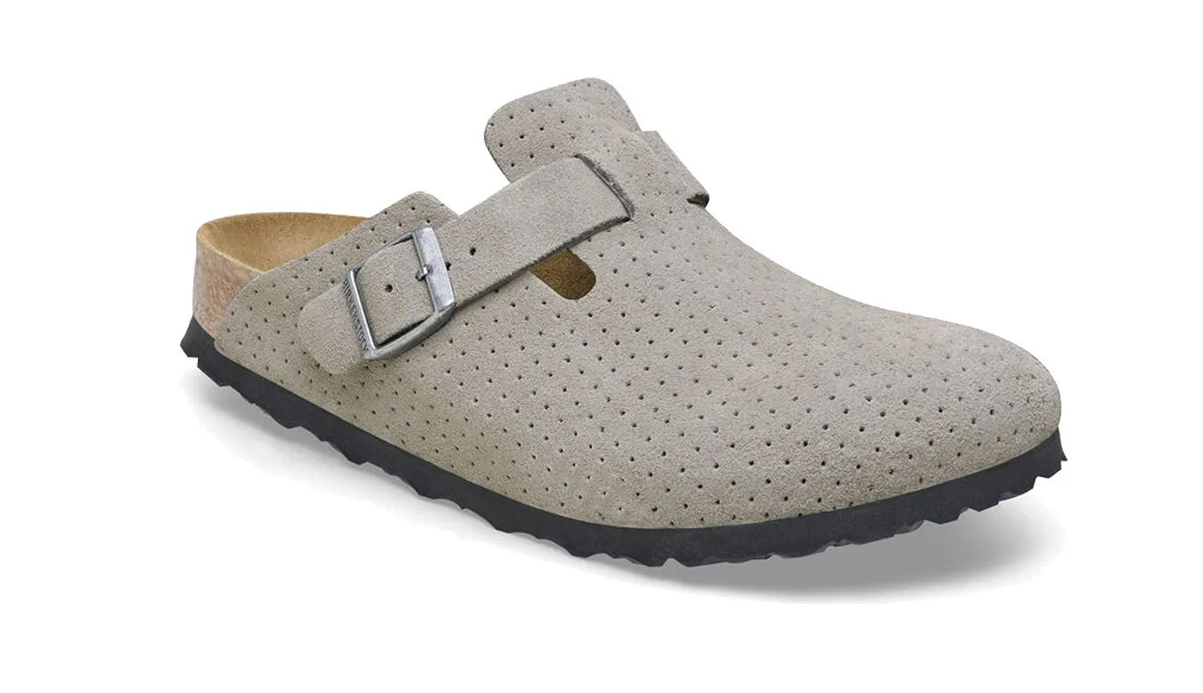 Чехли Birkenstock Boston BS Suede Embossed сиви – Cinza – Чехли и джапанки унисекс