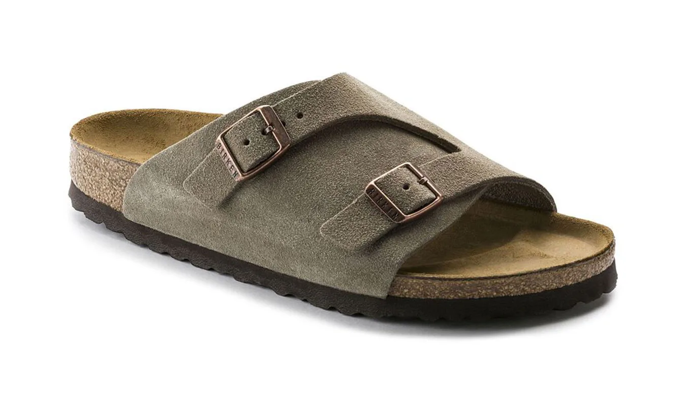 Мъжки сандали Birkenstock Zürich Suede Leather сиви – Cinza