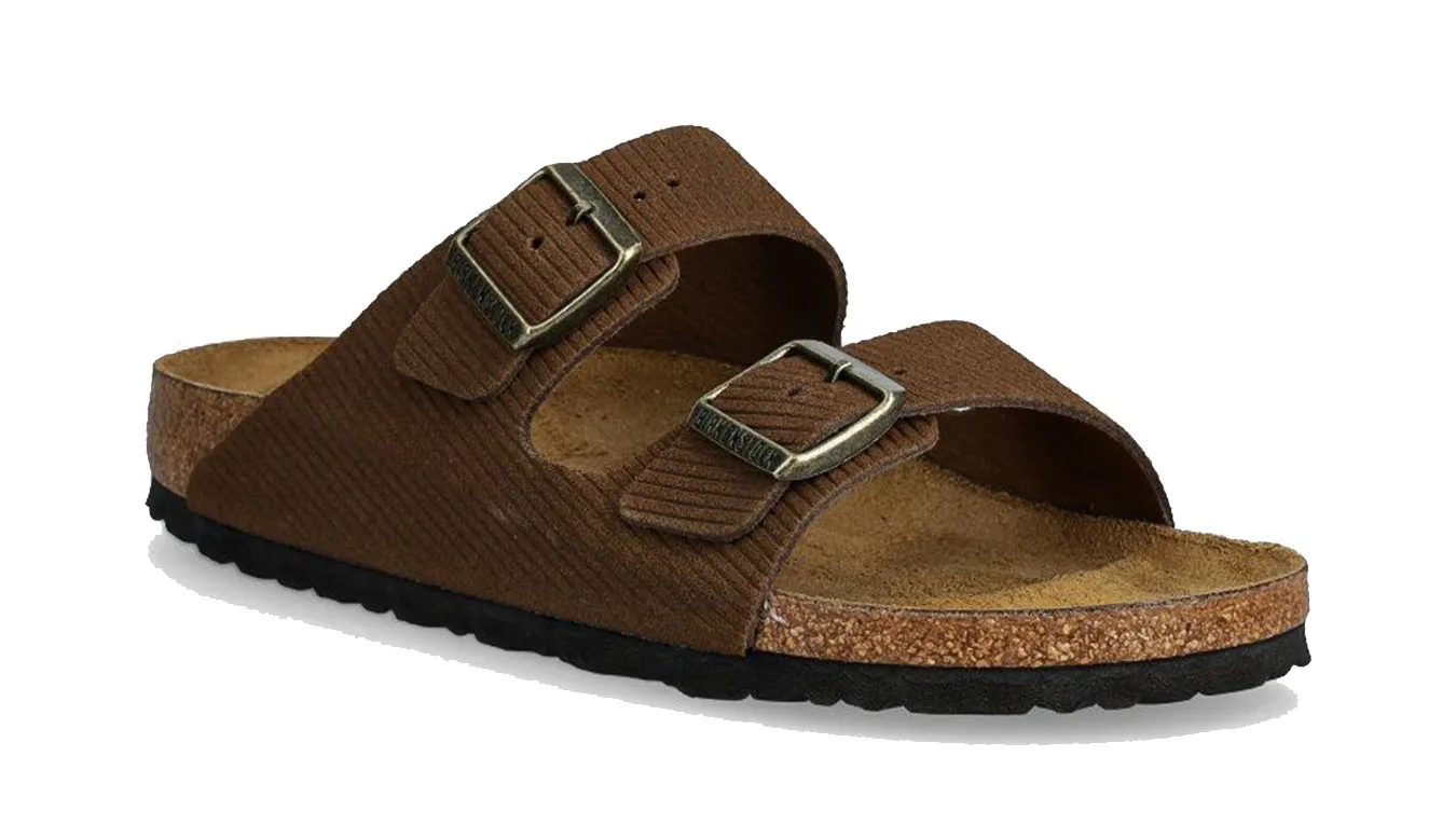 Дамски чехли Birkenstock Arizona Suede Corduroy кафяви – Castanho