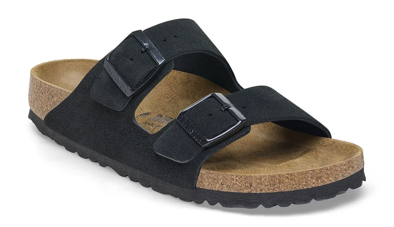 Дамски чехли Birkenstock Arizona Suede Leather черни – Preto