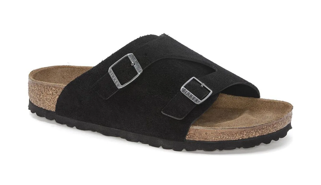 Мъжки сандали Birkenstock Zürich Suede Leather Narrow Fit черни – Preto