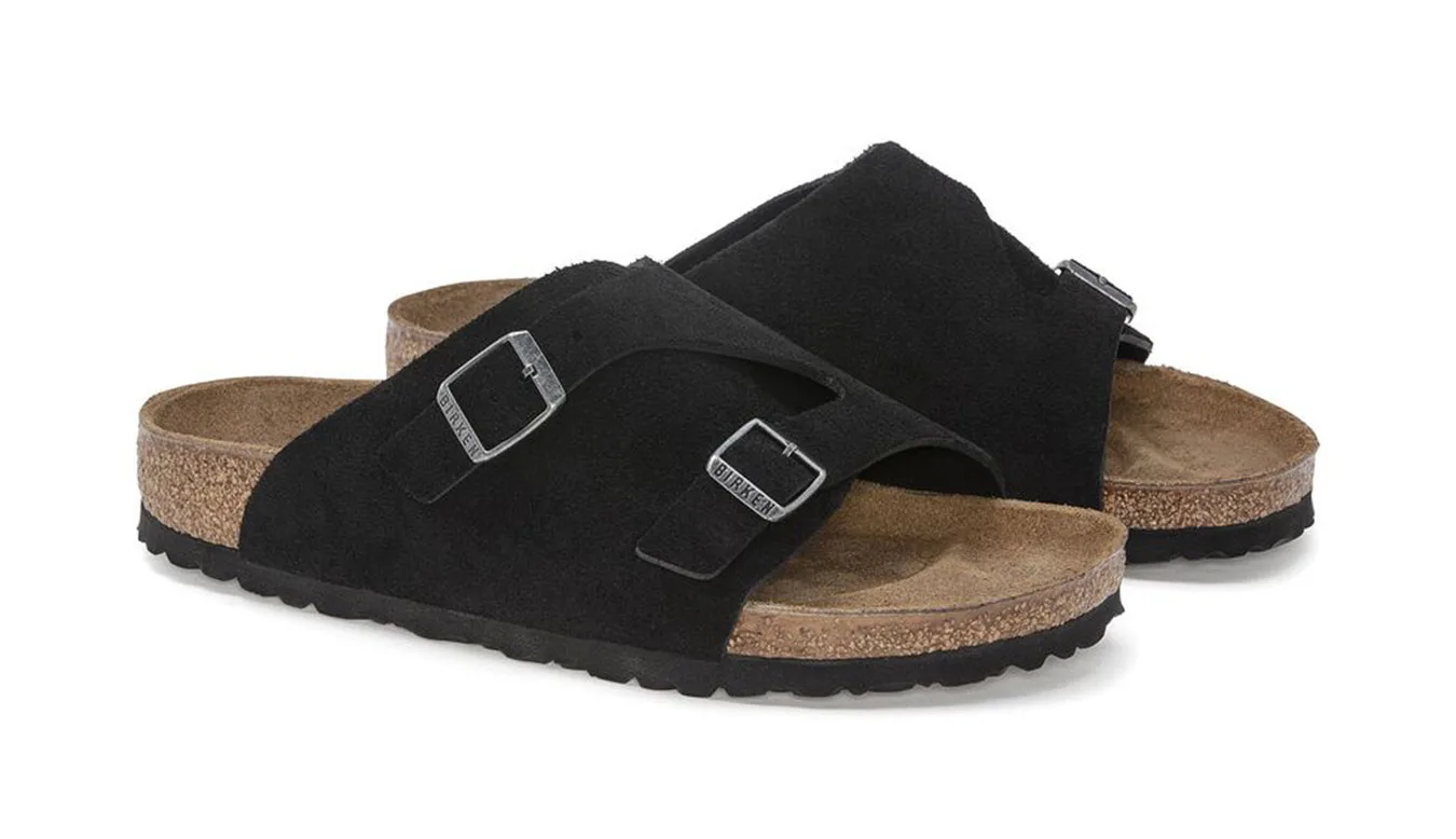 Мъжки сандали Birkenstock Zürich Suede Leather Narrow Fit черни – Preto