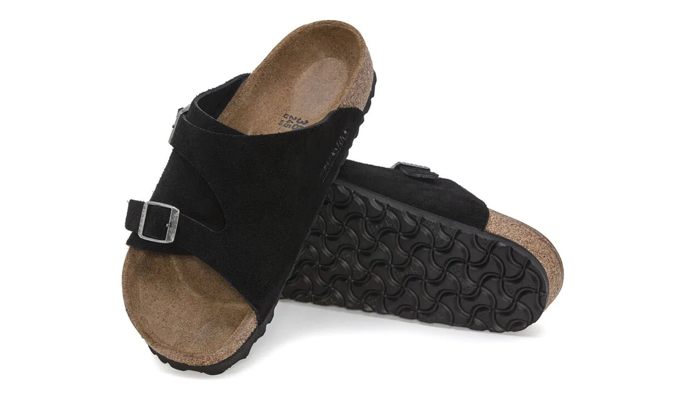 Мъжки сандали Birkenstock Zürich Suede Leather Narrow Fit черни – Preto