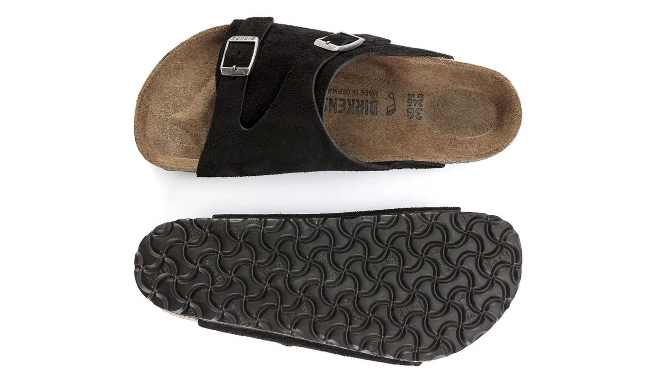 Мъжки сандали Birkenstock Zürich Suede Leather Narrow Fit черни – Preto