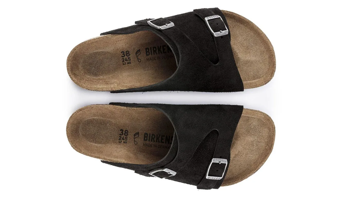Мъжки сандали Birkenstock Zürich Suede Leather Narrow Fit черни – Preto