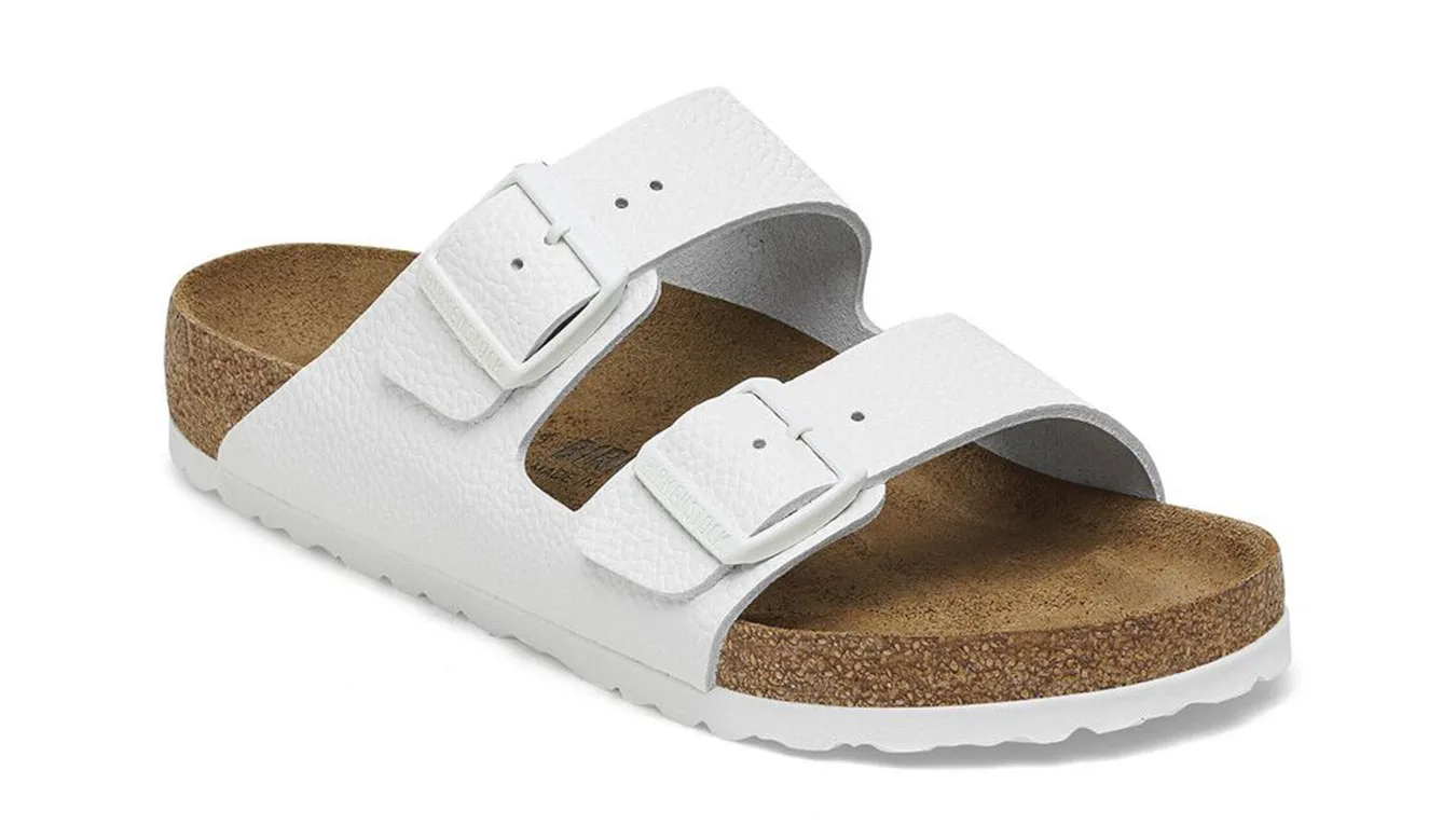 Дамски чехли Birkenstock Arizona Natural Leather 1025048 бели – Branco