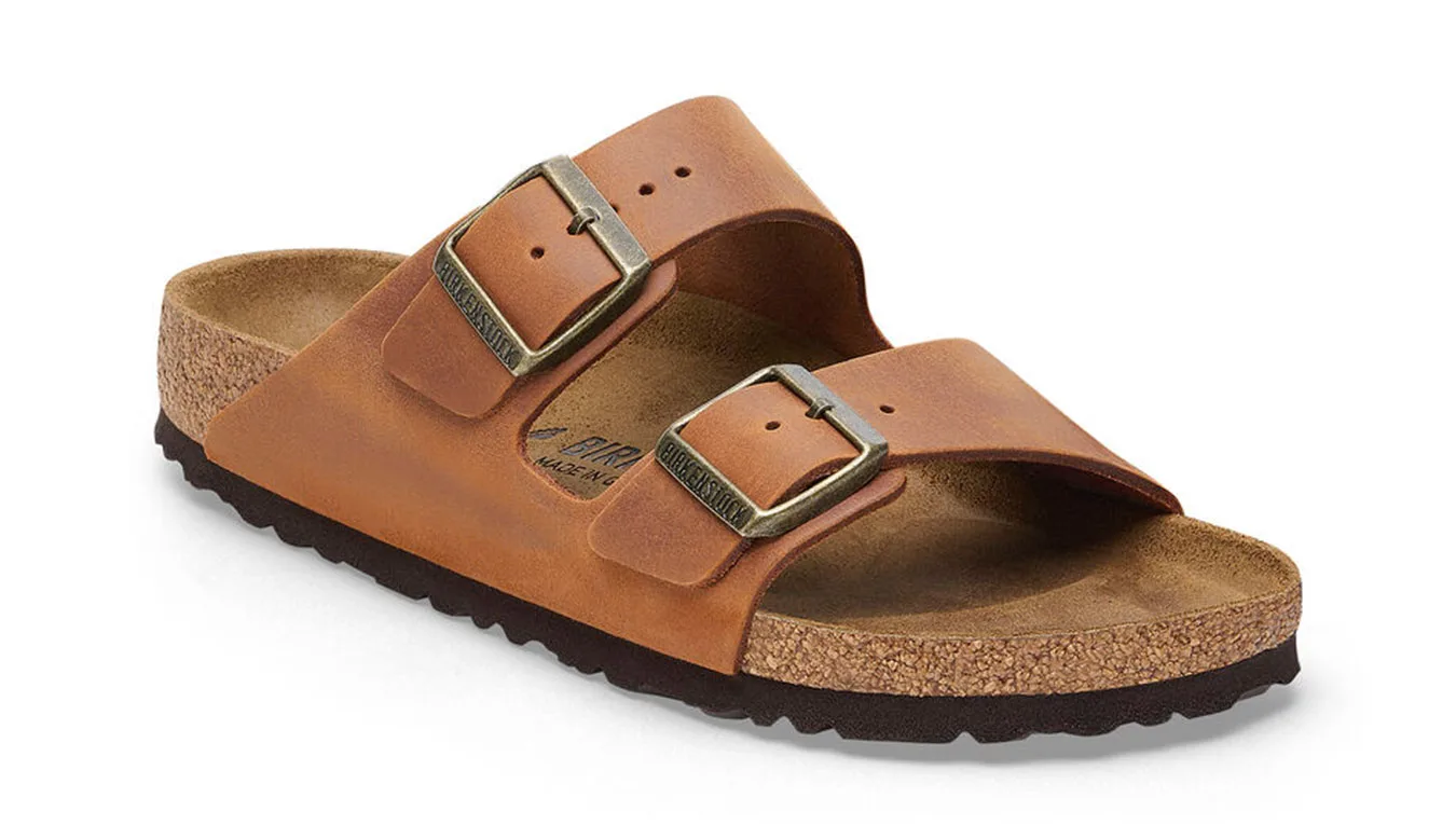 Чехли Birkenstock Arizona Natural Leather Oiled кафяви – Castanho – Чехли и джапанки унисекс