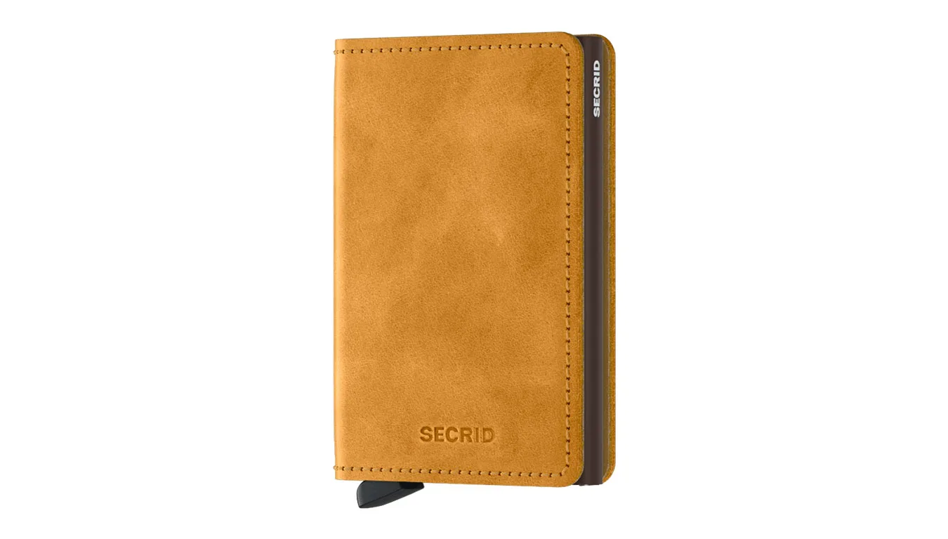 Портмоне Secrid Slimwallet Vintage Ochre оранжево – Laranja – Мъжки портмонета