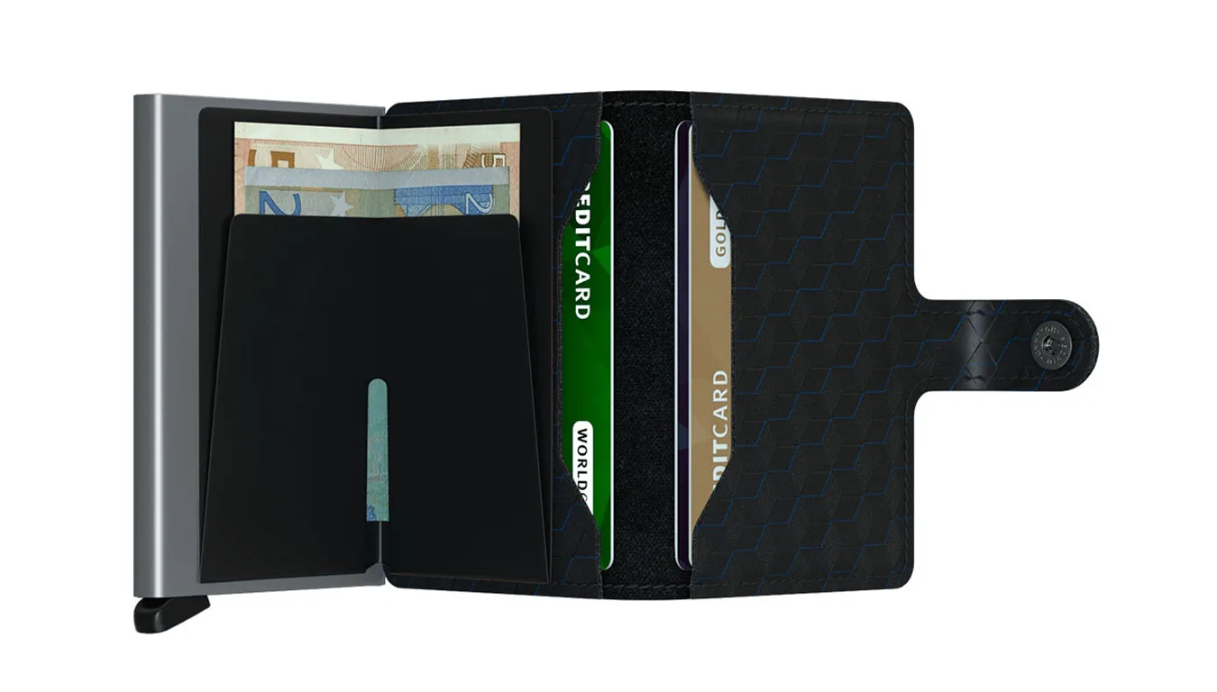 Портмоне Secrid Miniwallet Optical Black-Titanium черно – Preto – Мъжки портмонета