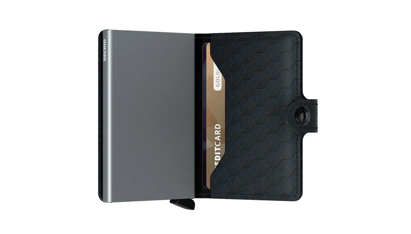 Портмоне Secrid Miniwallet Optical Black-Titanium черно – Preto – Мъжки портмонета