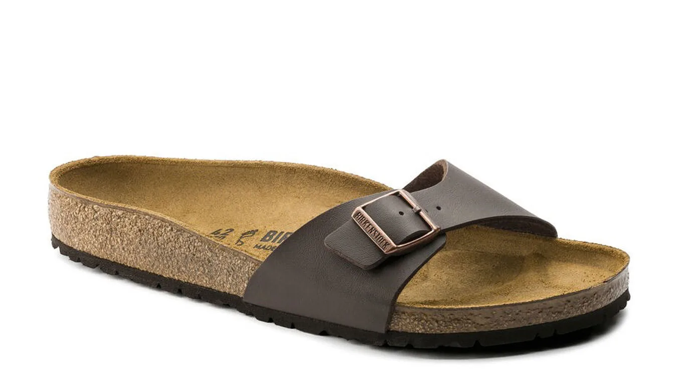 Дамски чехли Birkenstock Madrid BS Narrow Fit кафяви – Castanho