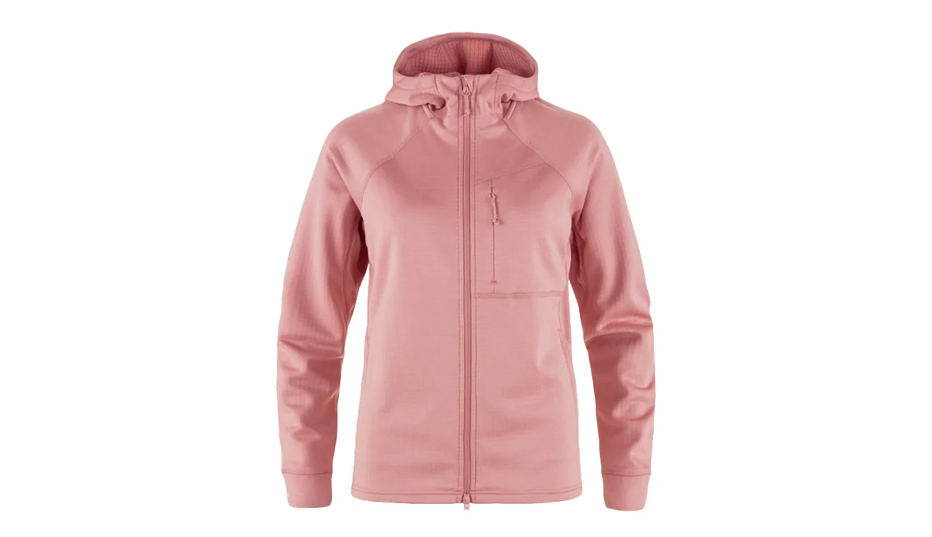 Дамски суитшърт с качулка Fjällräven Abisko Grid розов – Rosa – Дамски худита
