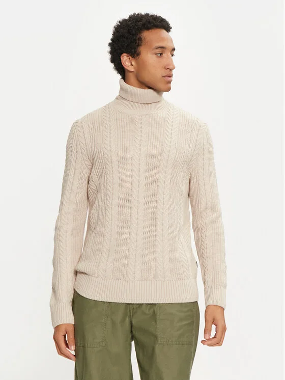 Jack & Jones Поло 12261441 Бежов Regular Fit – Мъжки пуловери и жилетки