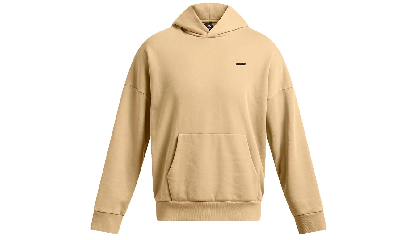 Under Armour M Icon Heavyweight Fleece Wash Oversized Hoodie Brown Homens - Castanho - 1386552-263-L - Size: L – Мъжки худита