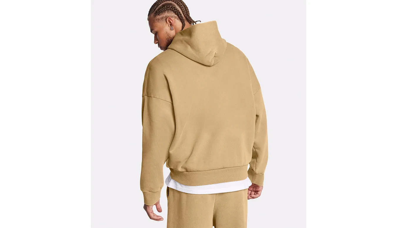 Under Armour M Icon Heavyweight Fleece Wash Oversized Hoodie Brown Homens - Castanho - 1386552-263-L - Size: L – Мъжки худита