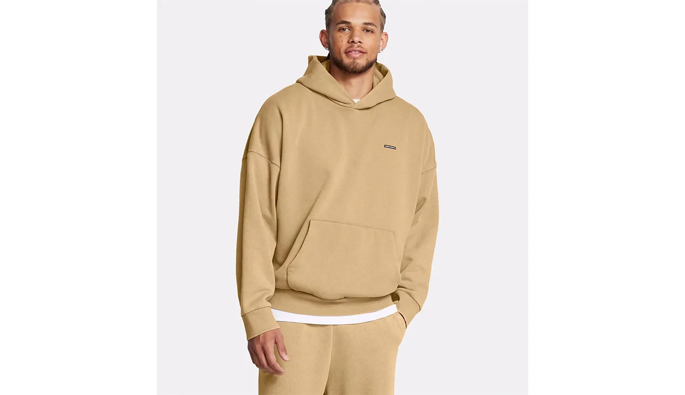 Under Armour M Icon Heavyweight Fleece Wash Oversized Hoodie Brown Homens - Castanho - 1386552-263-L - Size: L – Мъжки худита