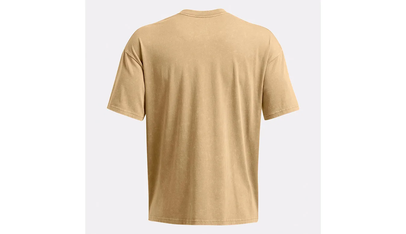 Under Armour M Icon Heavyweight Oversized Logo Wash Short Sleeve Brown Homens - Castanho - 1389147-263-M - Size: M – Мъжки тениски