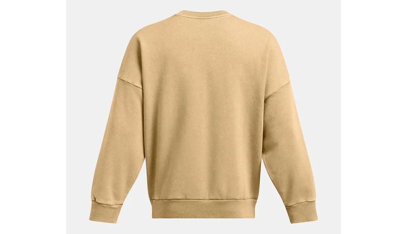 Under Armour M Icon Heavyweight Fleece Wash Oversized Crew Brown Homens - Castanho - 1386553-263 – Мъжки худита