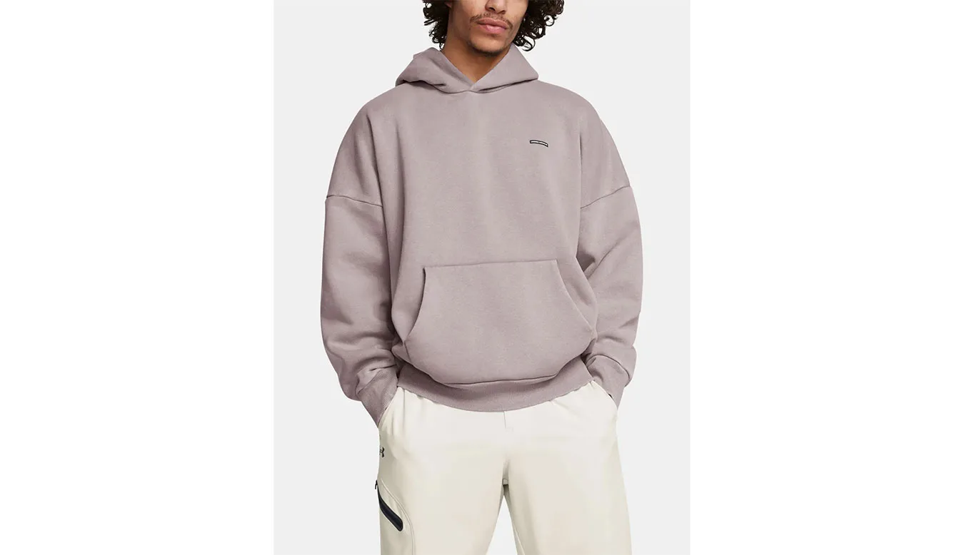 Under Armour M Icon Heavyweight Fleece Wash Oversized Hoodie Purple Homens - Roxo - 1386552-015-L - Size: L – Мъжки худита