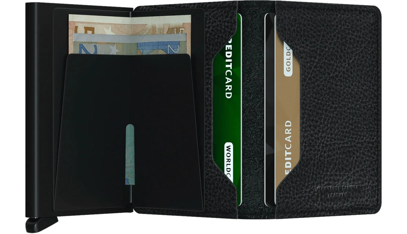 Портмоне Secrid Slimwallet Veg Black-Black черно – Preto – Мъжки портмонета
