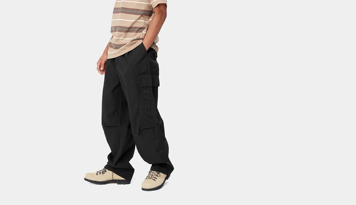 Мъжки панталон Carhartt WIP Cole черен – Preto – Мъжки текстилни панталони