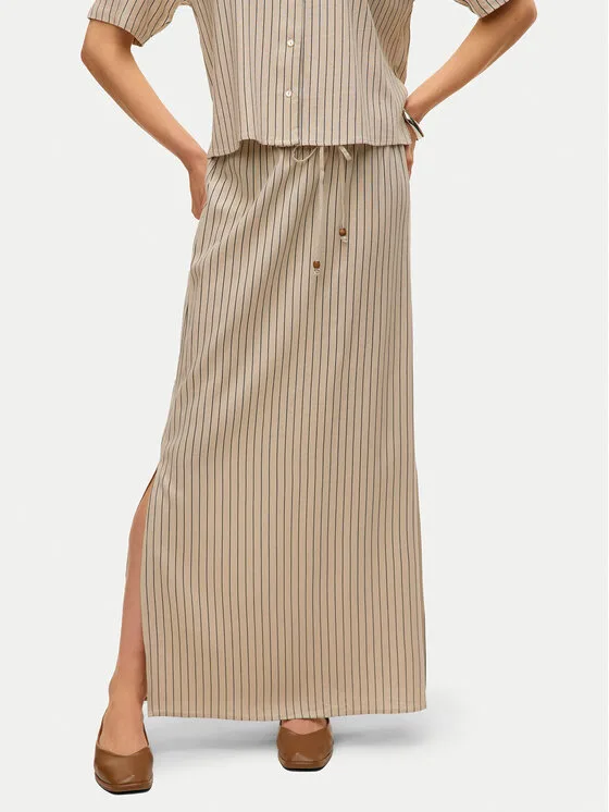 Дамска макси пола Vero Moda Mymilo бежова – Дамски макси поли