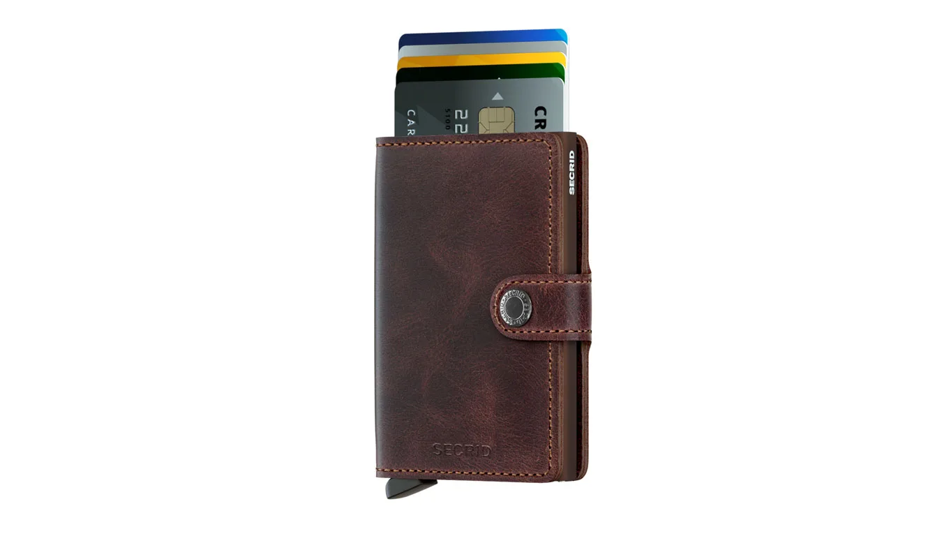 Портмоне Secrid Miniwallet Original Chocolate кафяво – Castanho – Мъжки портмонета