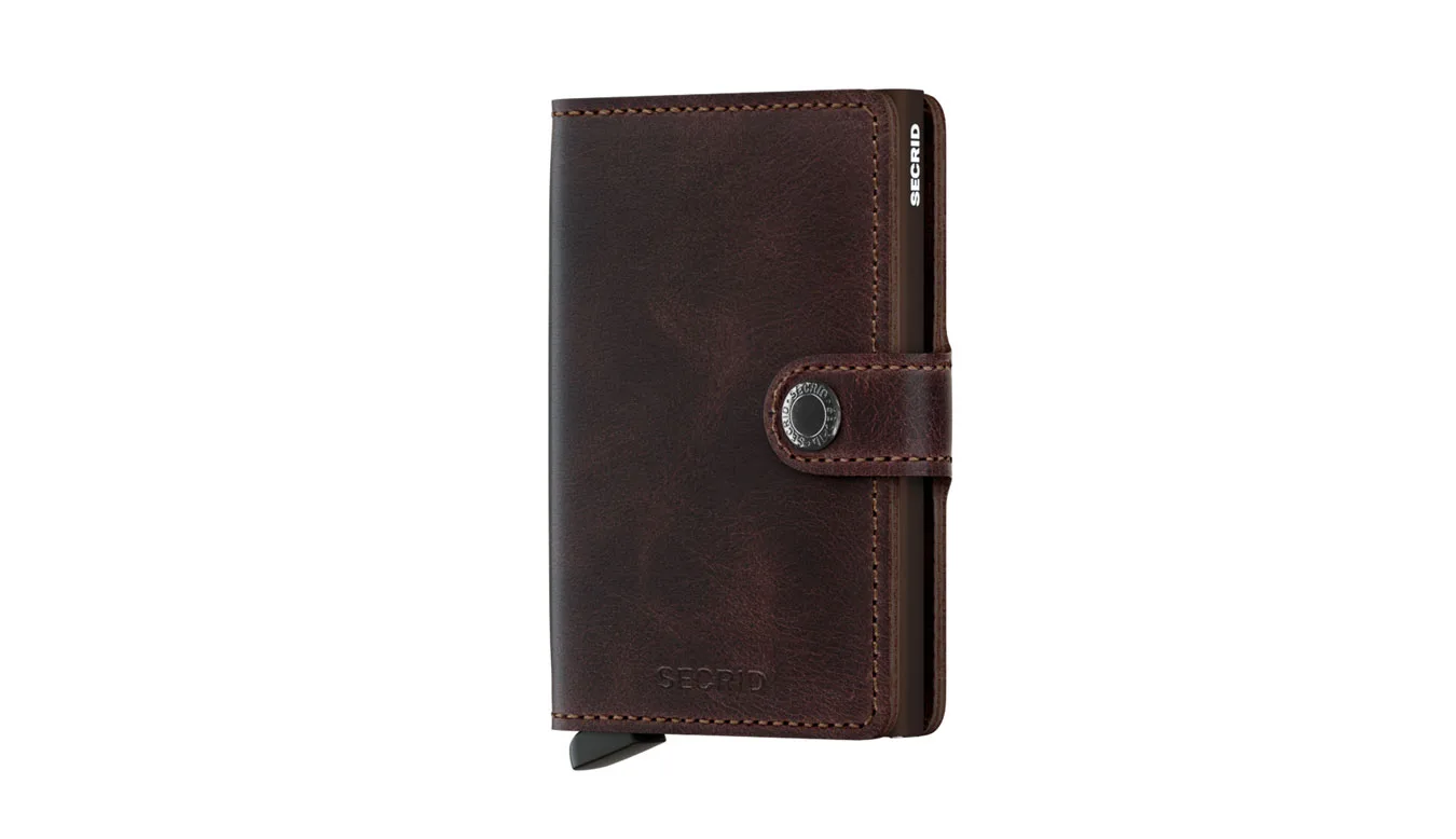Портмоне Secrid Miniwallet Original Chocolate кафяво – Castanho – Мъжки портмонета