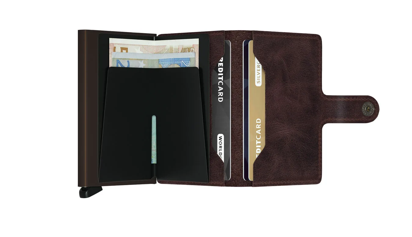 Портмоне Secrid Miniwallet Original Chocolate кафяво – Castanho – Мъжки портмонета