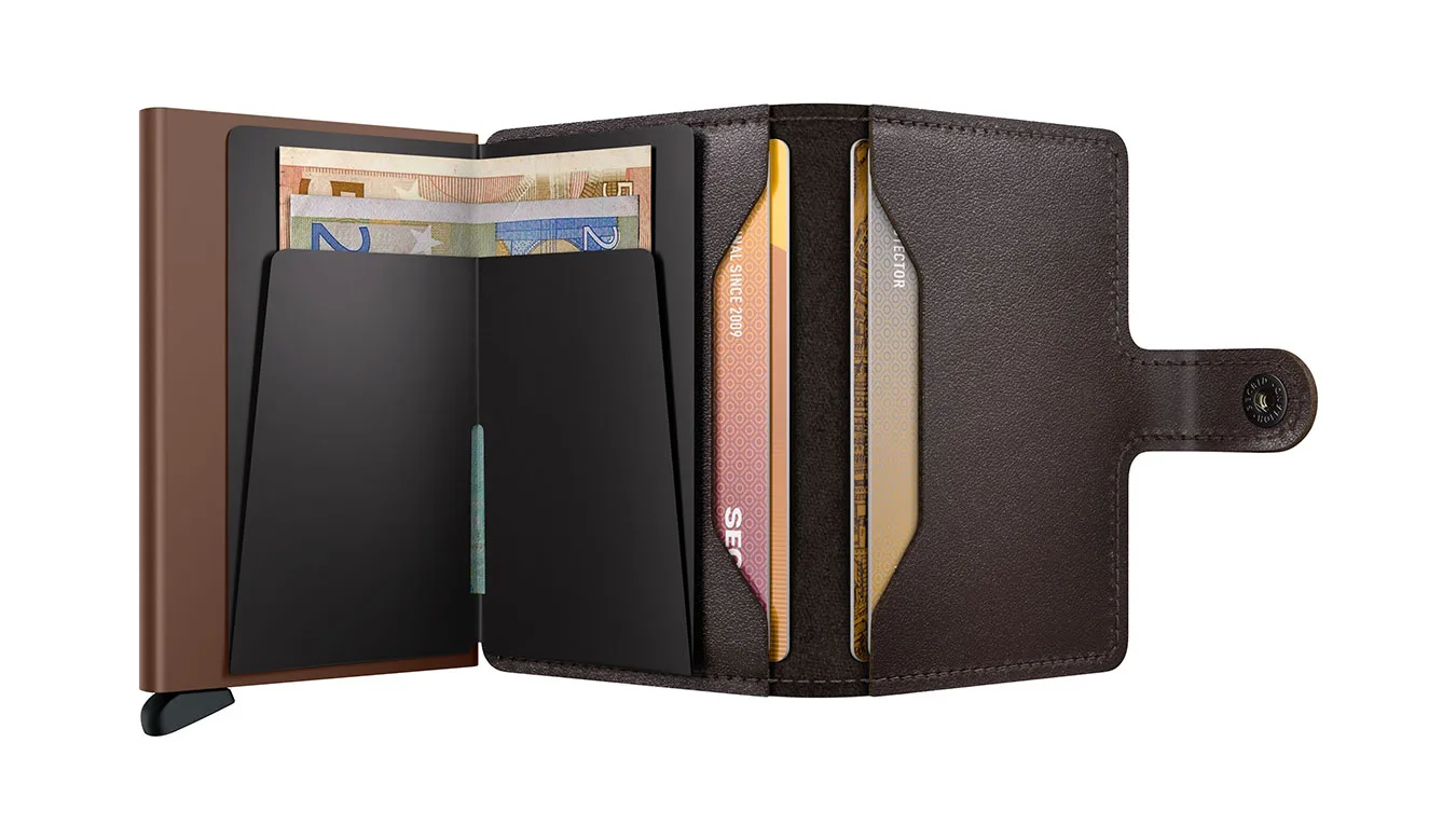 Портмоне Secrid Miniwallet Original Chocolate кафяво – Castanho – Мъжки портмонета