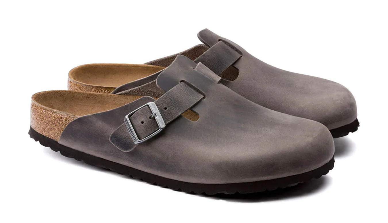 Birkenstock Boston BS Narrow Fit Grey Homens - Cinza - 1013256 – Мъжки сандали
