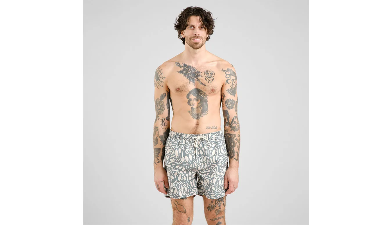 Dedicated Swim Shorts Sandhamn Leaf Mosaic Leaf Green Homens - Verde - 22543 – Мъжки бански