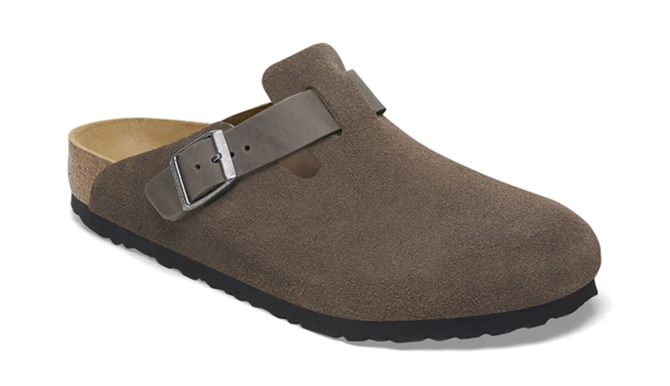 Birkenstock Boston BS Mixed Leather Regular Fit Grey Homens - Cinza - 1029210 – Мъжки сандали
