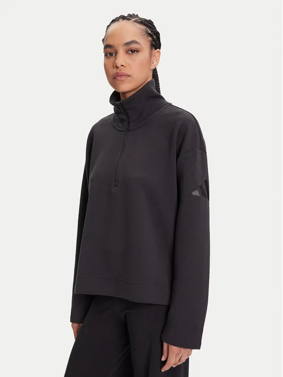 adidas Суитшърт ALL SZN Soft Lux JM1659 Черен Loose Fit – Дамски суитшърти без цип
