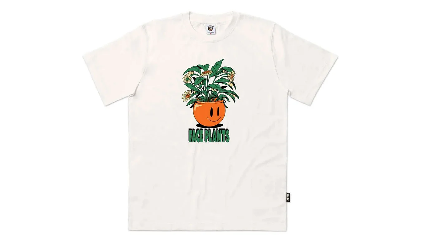 The Dudes Face Planter Seasonal T-Shirt Offwhite Homens - Branco sujo - 10004129 – Мъжки тениски