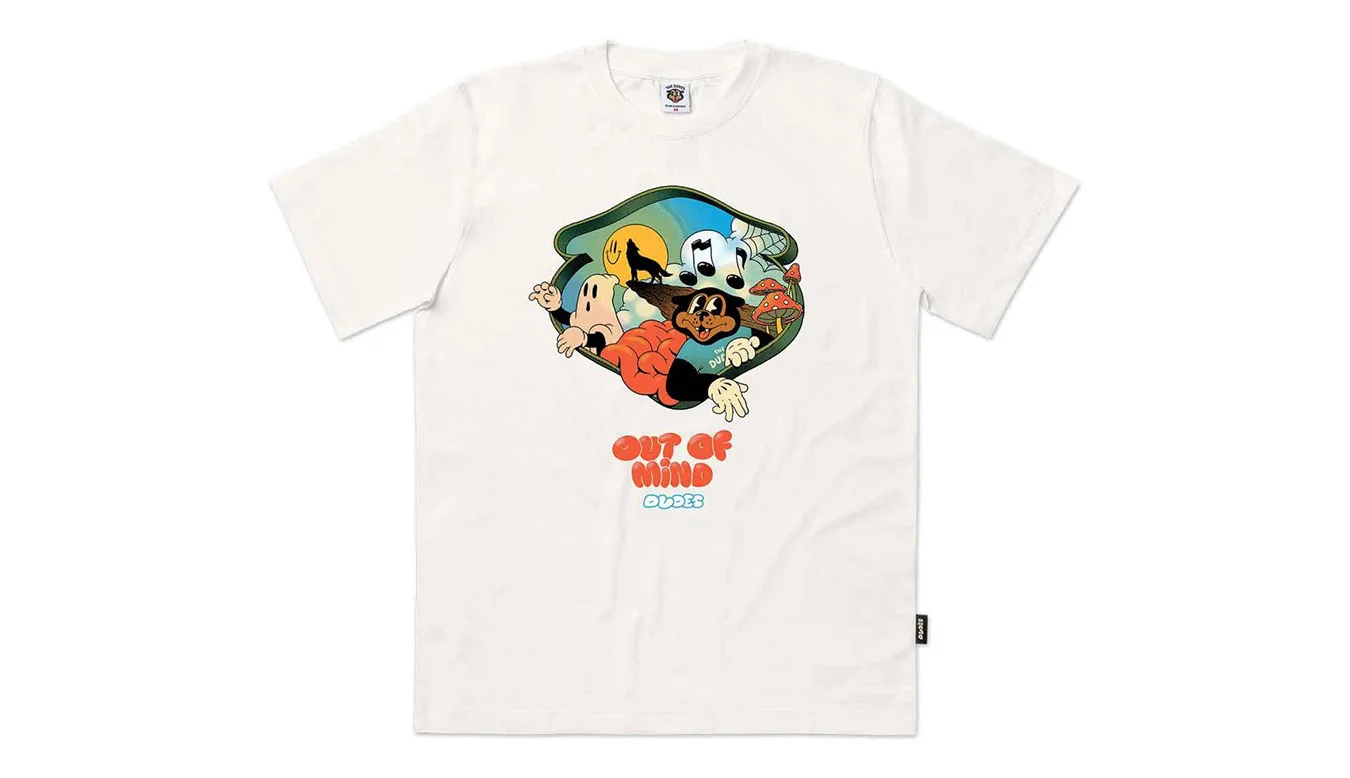 The Dudes Inner World Seasonal T-Shirt Homens - Branco sujo - 10005729-L - Size: L – Мъжки тениски