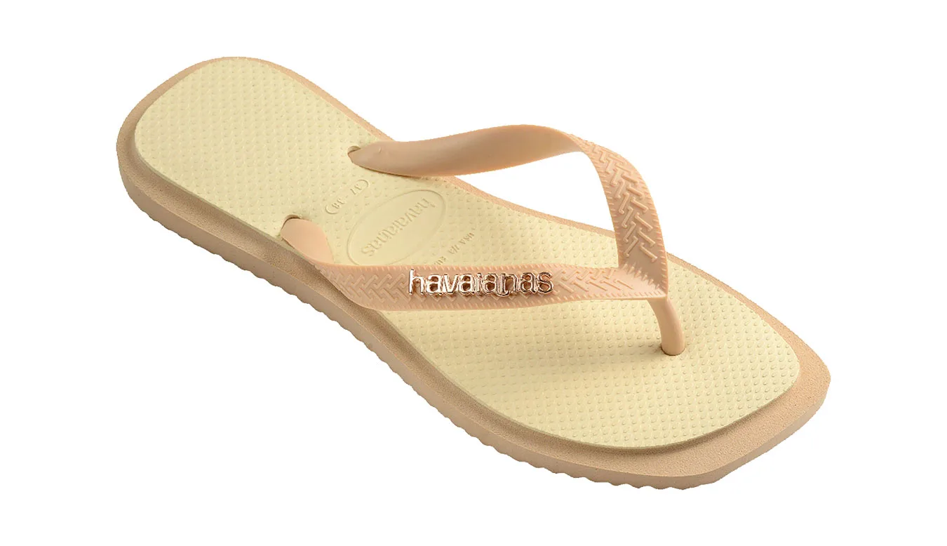 Havaianas Top Square Fusion Mulheres - Gold - H4149944-0570-BRA-41/42 - Size: BRA-41/42 – Дамски чехли