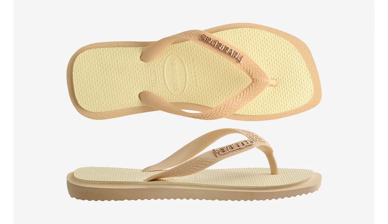 Havaianas Top Square Fusion Mulheres - Gold - H4149944-0570-BRA-41/42 - Size: BRA-41/42 – Дамски чехли